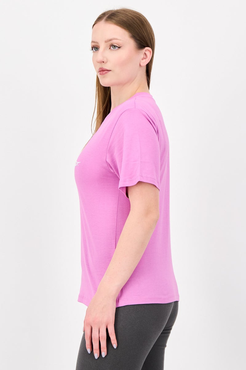 Reebok Women Sportswear Fit Short Sleeve Outdoor T-shirt, Purple - Image 2